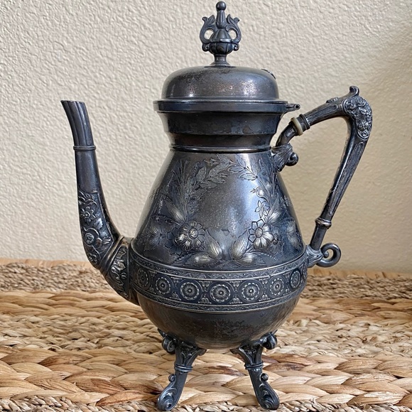 Hall Elton & Company Other - Antique Victorian Ornate Coffee Pot, Silver Plate